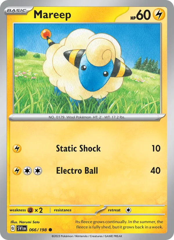 066-RH Mareep – Scarlet & Violet