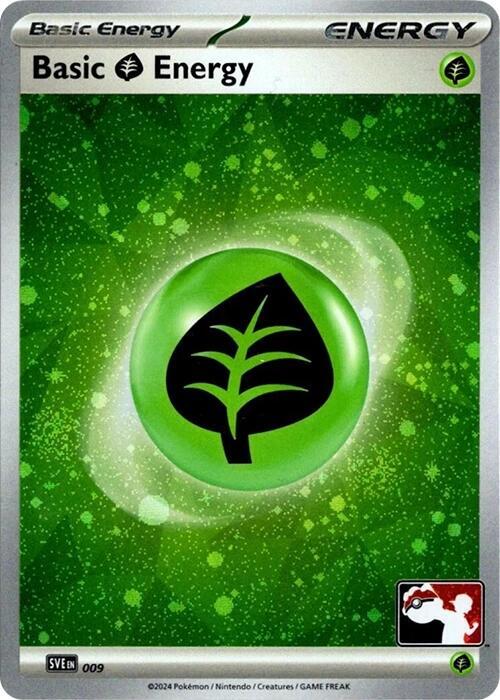 009-reverse-cosmos-player-4fa0ef Grass Energy (Reverse Holo, Cosmos Holo, Player Rewards stamp) – Scarlet & Violet Energy