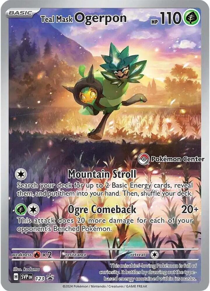123-holo-pokemoncenter Teal Mask Ogerpon (Pokémon Center stamp) – SVP Black Star Promos