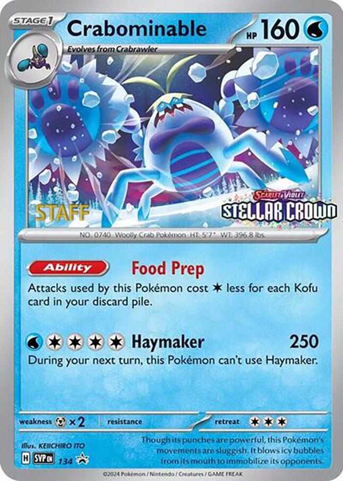 134-holo-setlogo-staff Crabominable (Set logo stamp, Staff stamp) – SVP Black Star Promos