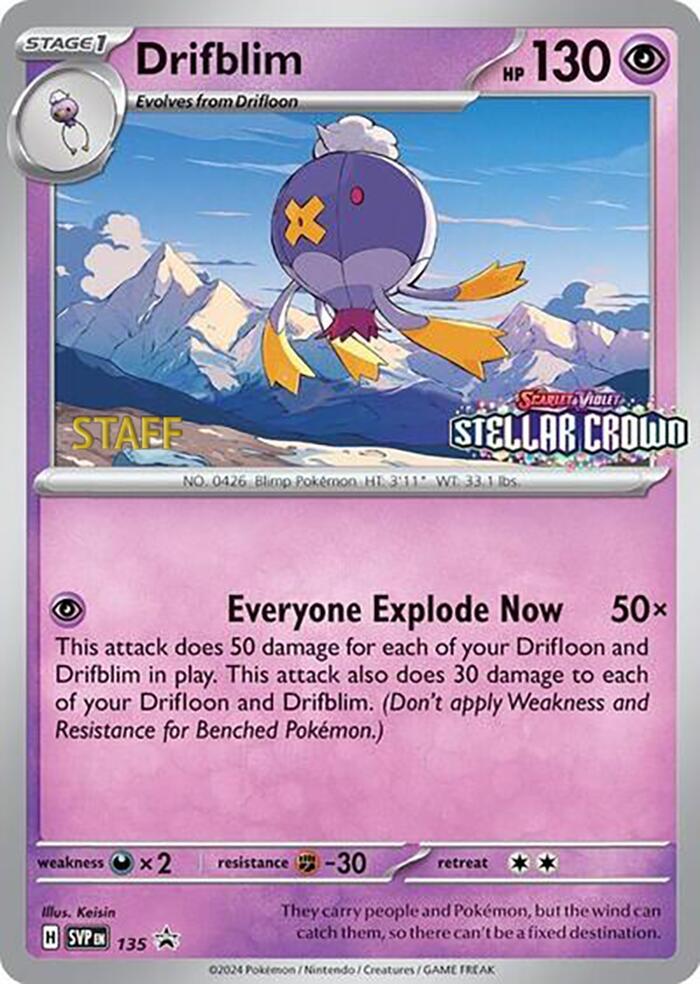 135-holo-setlogo-staff Drifblim (Set logo stamp, Staff stamp) – SVP Black Star Promos