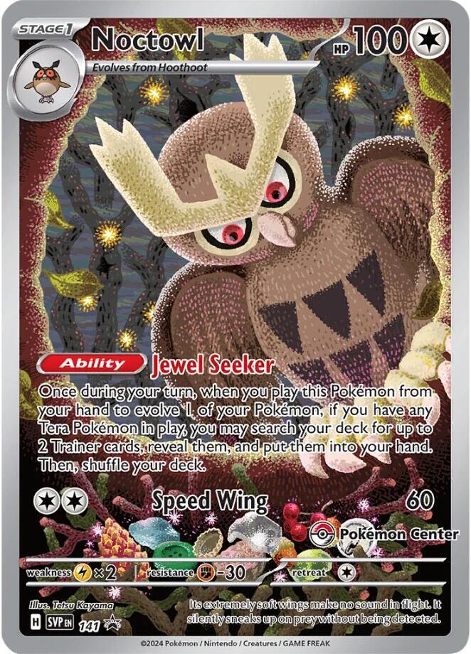 141-holo-pokemoncenter Noctowl (Pokémon Center stamp) – SVP Black Star Promos