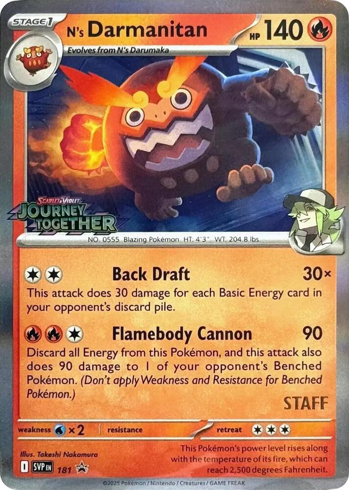 181-holo-setlogo-staff N's Darmanitan (Set logo stamp, Staff stamp) – SVP Black Star Promos