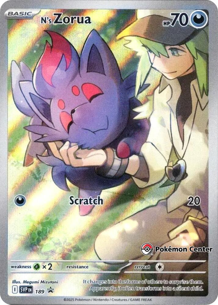 189-holo-pokemoncenter N's Zorua (Pokémon Center stamp) – SVP Black Star Promos