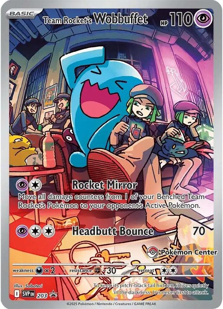 203-holo-pokemoncenter Team Rocket's Wobbuffet (Pokémon Center stamp) – SVP Black Star Promos