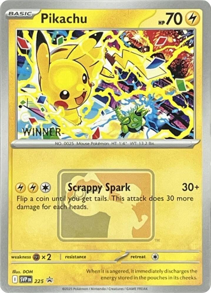 225-reverse-league-winner Pikachu (Reverse Holo, League, Winner stamp) – SVP Black Star Promos