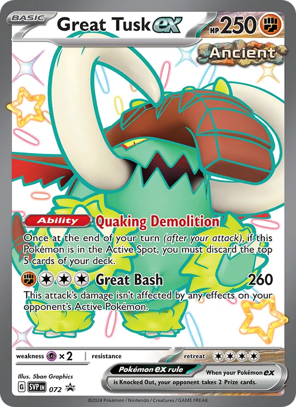 072 Great Tusk ex – SVP Black Star Promos
