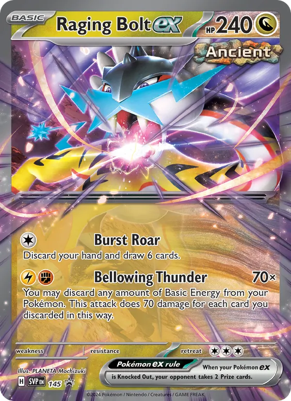 145 Raging Bolt ex – SVP Black Star Promos
