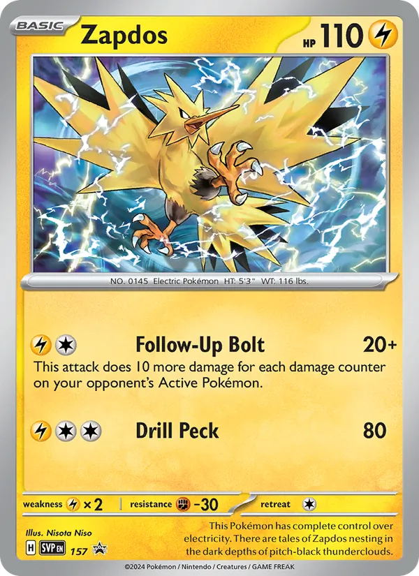 157 Zapdos – SVP Black Star Promos