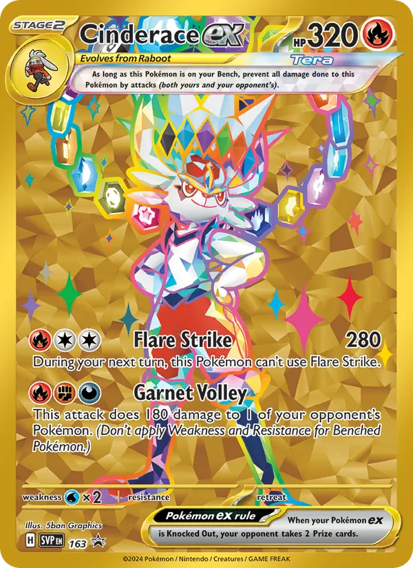 163 Cinderace ex – SVP Black Star Promos