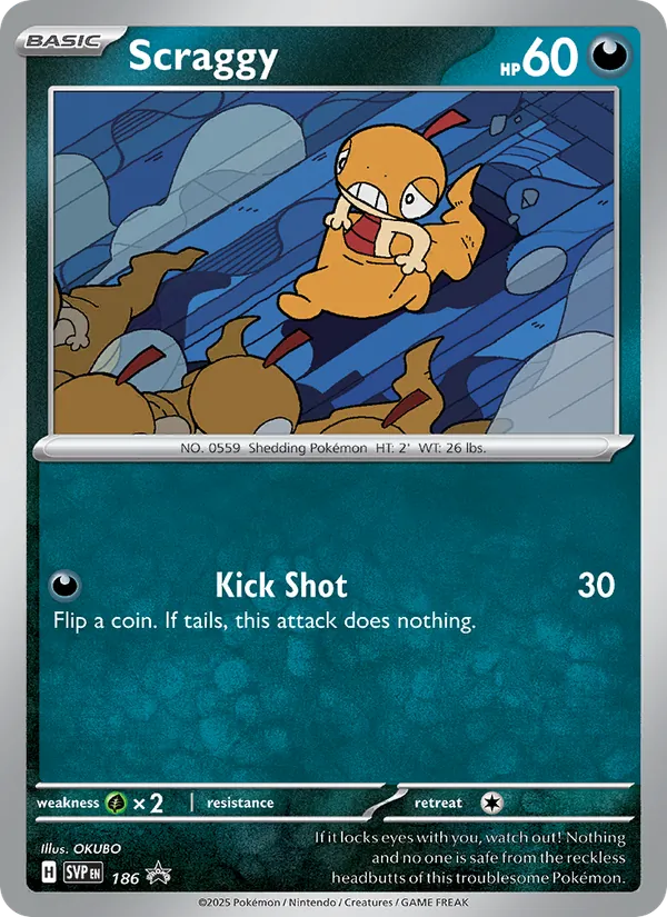 186 Scraggy – SVP Black Star Promos