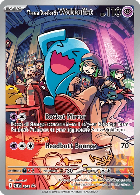 203 Team Rocket's Wobbuffet – SVP Black Star Promos