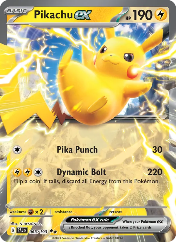 063-holo-snowflake Pikachu ex (Snowflake stamp) – Paldea Evolved