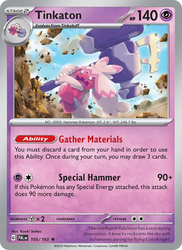 105-holo-gamestop Tinkaton (GameStop stamp) – Paldea Evolved