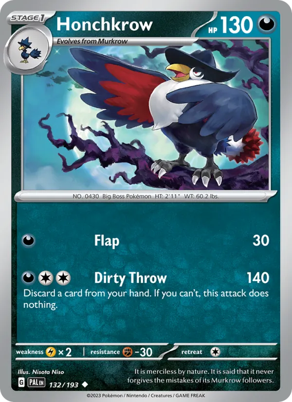 132-RH Honchkrow – Paldea Evolved
