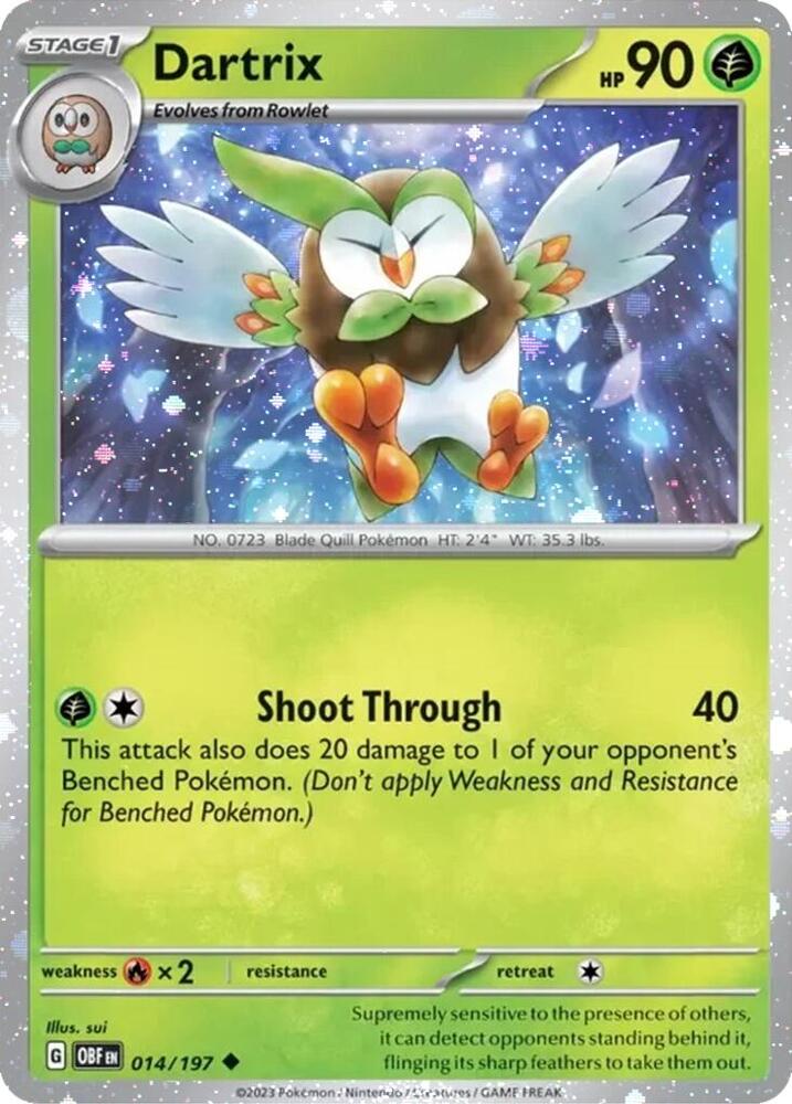 014-holo-cosmos Dartrix (Holo, Cosmos Holo) – Obsidian Flames