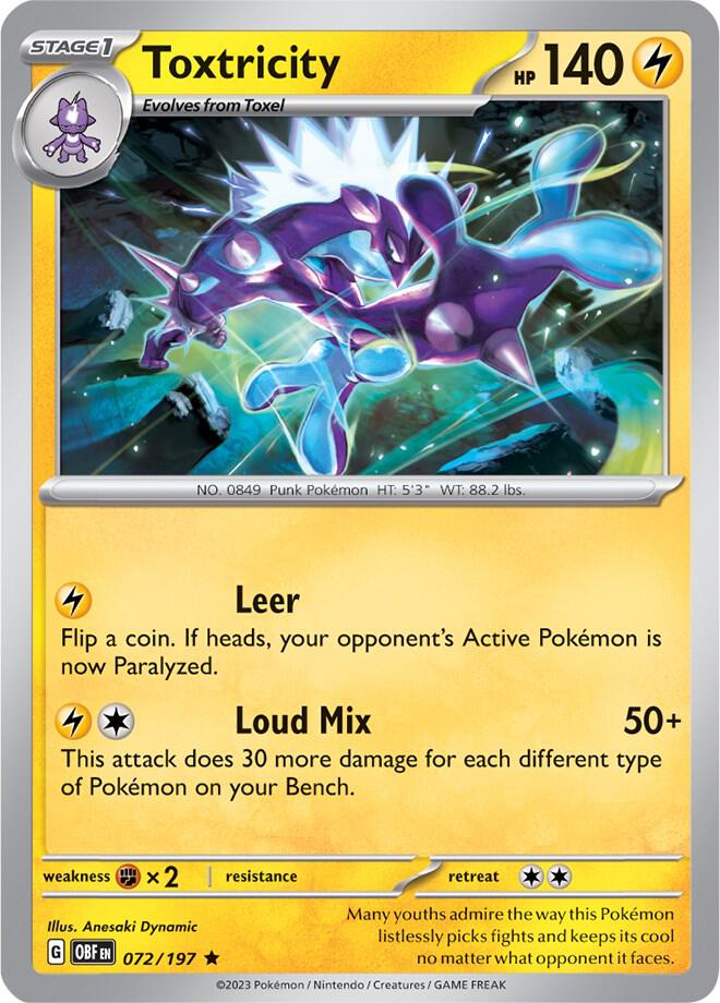 072-normal-prerelease Toxtricity (Normal, Prerelease stamp) – Obsidian Flames