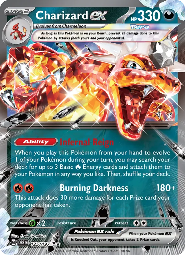 125-holo-playerrewardsprogram Charizard ex (Player Rewards stamp) – Obsidian Flames