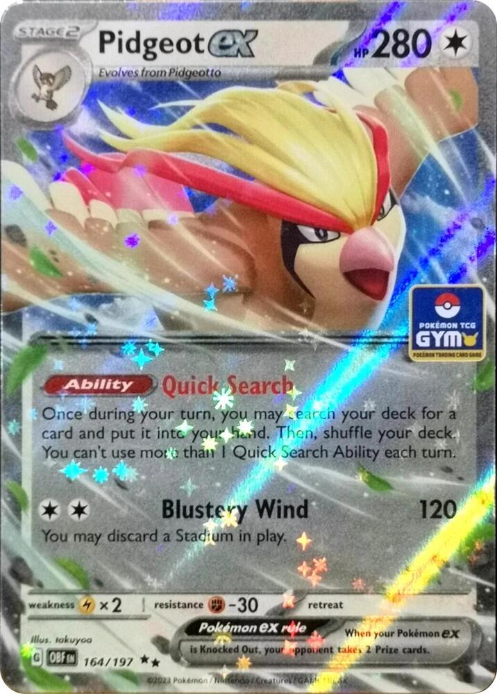 164-holo-gymchallenge Pidgeot ex (Gym Challenge stamp) – Obsidian Flames