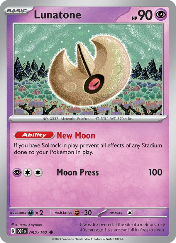 092 Lunatone – Obsidian Flames