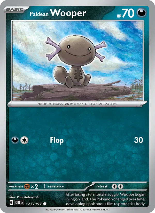 127 Paldean Wooper – Obsidian Flames
