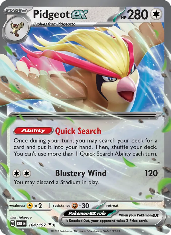 164 Pidgeot ex – Obsidian Flames