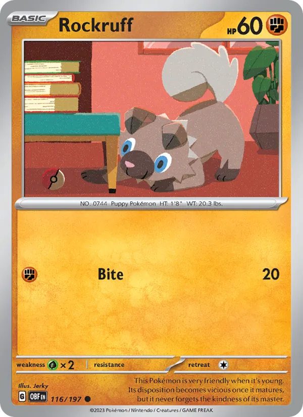 116-RH Rockruff – Obsidian Flames