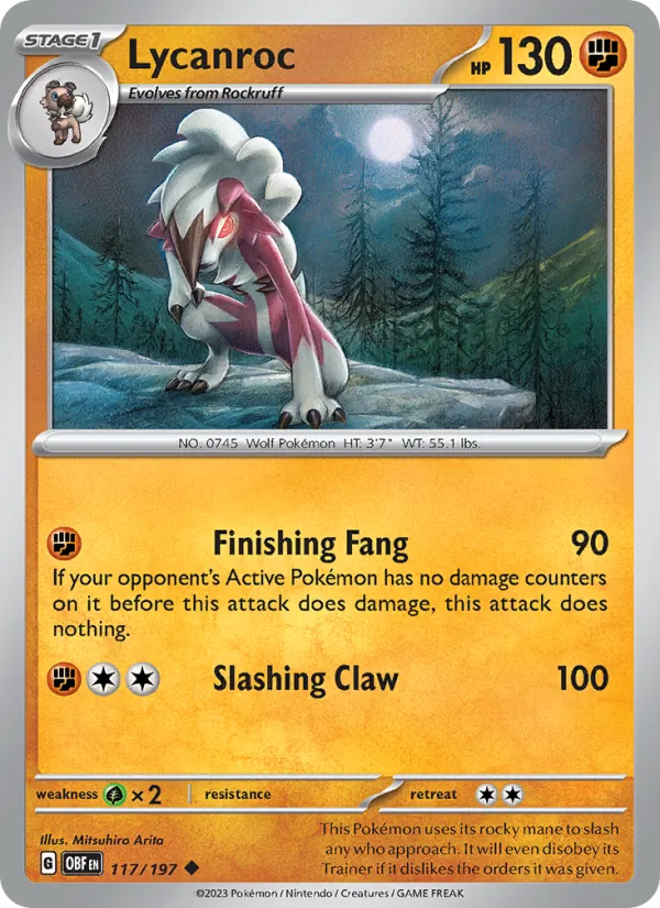 117-RH Lycanroc – Obsidian Flames