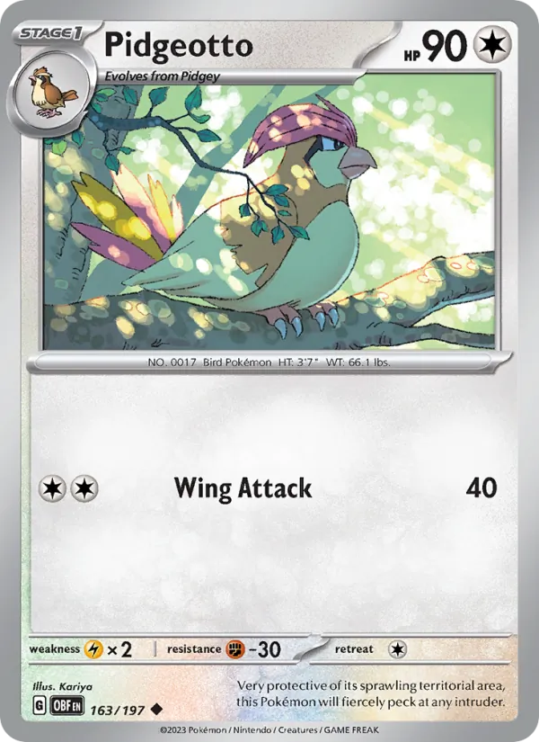 163-RH Pidgeotto – Obsidian Flames