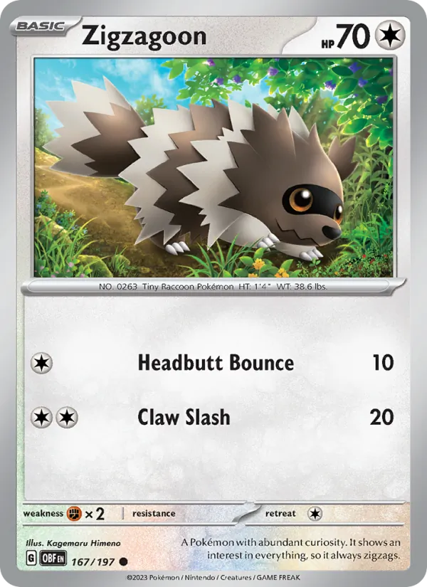 167-RH Zigzagoon – Obsidian Flames