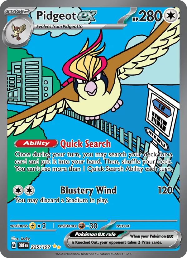 225 Pidgeot ex – Obsidian Flames
