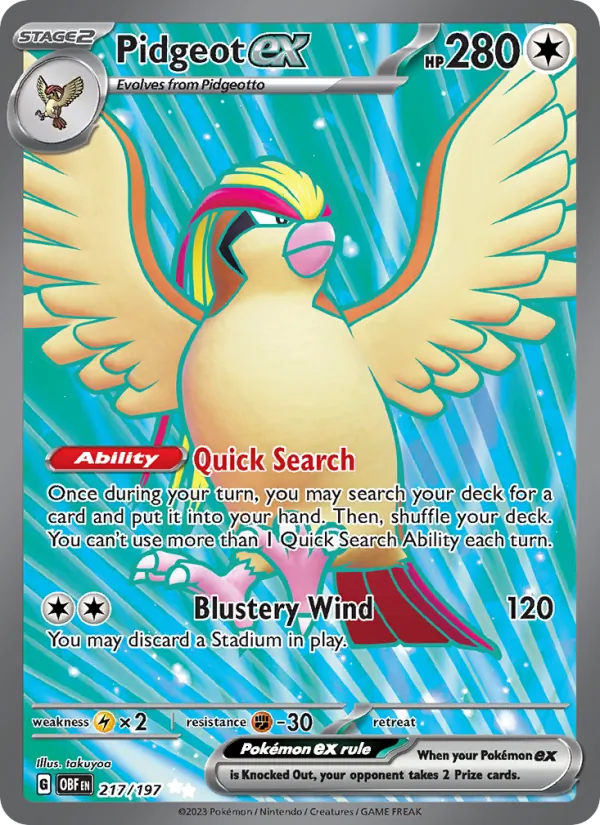 217 Pidgeot ex – Obsidian Flames