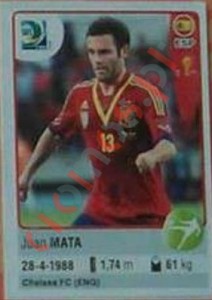 156 Juan Mata – FIFA Confederations Cup Brazil 2013 Panini