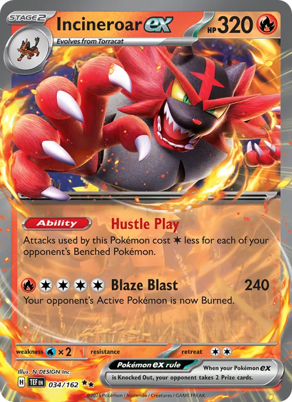 034 Incineroar ex – Temporal Forces