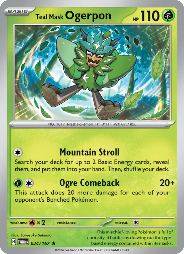 024-holo-ebgames Teal Mask Ogerpon (EB Games stamp) – Twilight Masquerade
