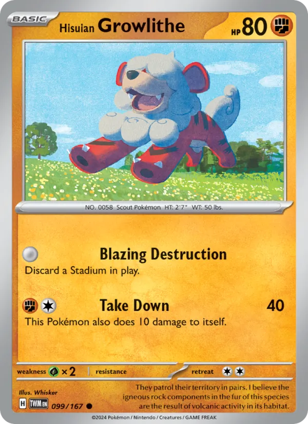 099 Hisuian Growlithe – Twilight Masquerade