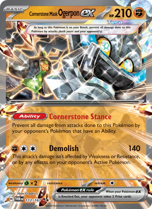 112 Cornerstone Mask Ogerpon ex – Twilight Masquerade