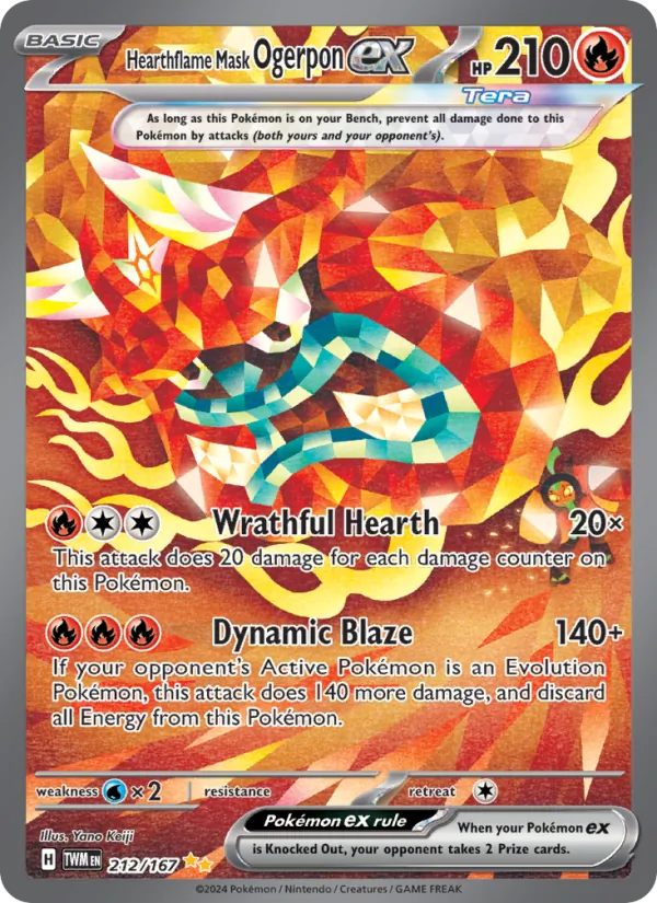 212 Hearthflame Mask Ogerpon ex – Twilight Masquerade