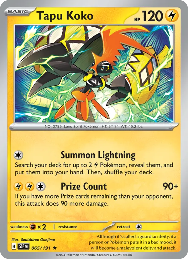 065-normal-playerrewardsprogram Tapu Koko (Normal, Player Rewards stamp) – Surging Sparks