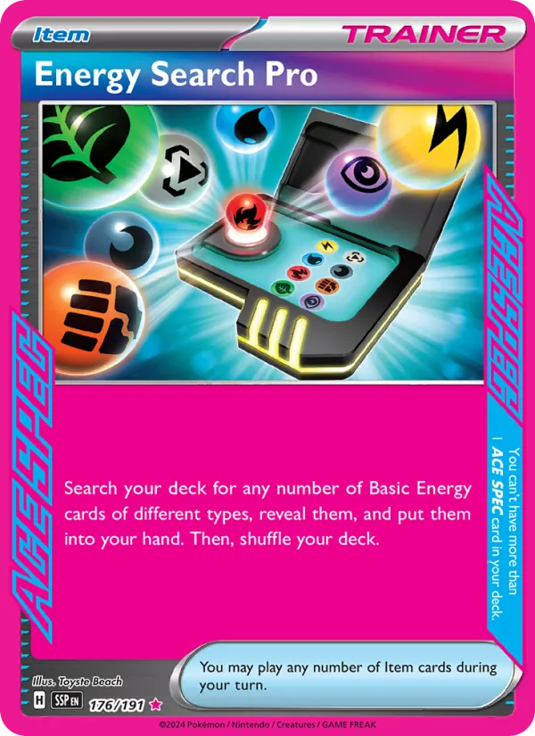 176-holo-playerrewardsprogram Energy Search Pro (Player Rewards stamp) – Surging Sparks