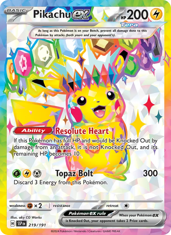219 Pikachu ex – Surging Sparks