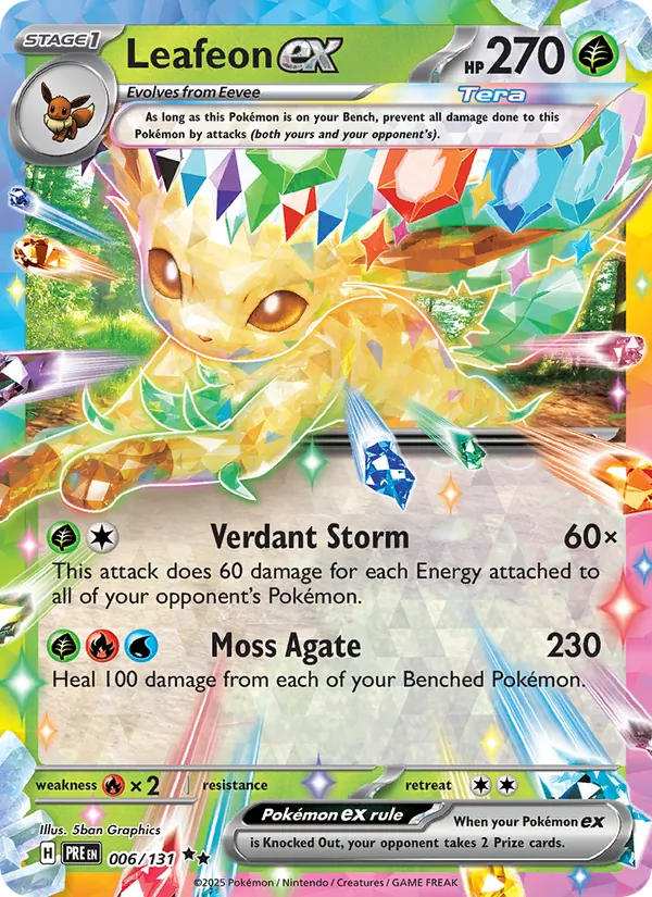 006-holo-setlogo Leafeon ex (Set logo stamp) – Prismatic Evolutions