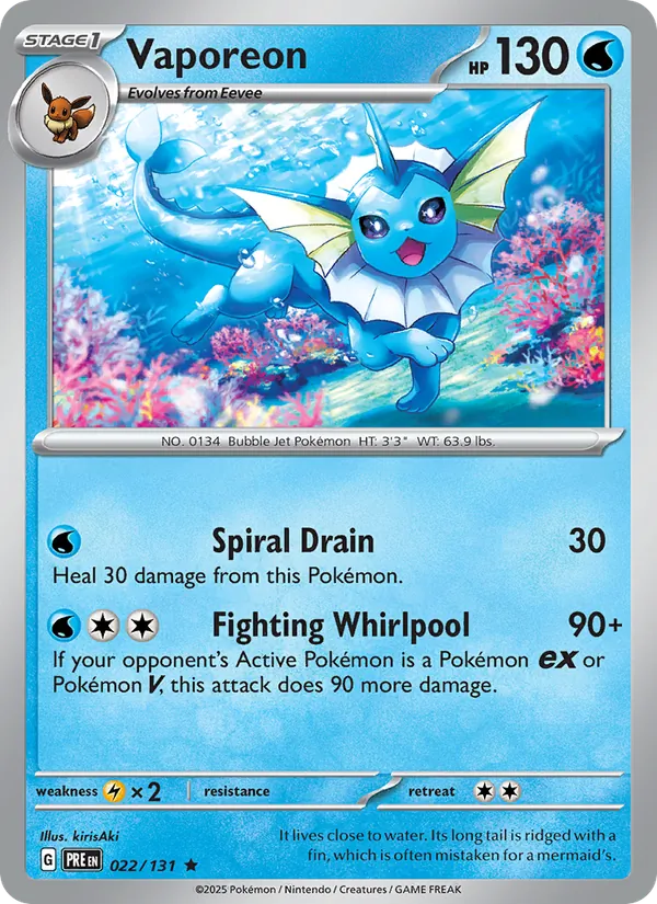 022 Vaporeon – Prismatic Evolutions
