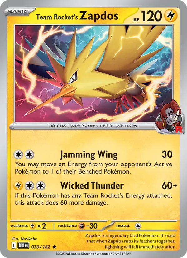 070 Team Rocket's Zapdos – Destined Rivals