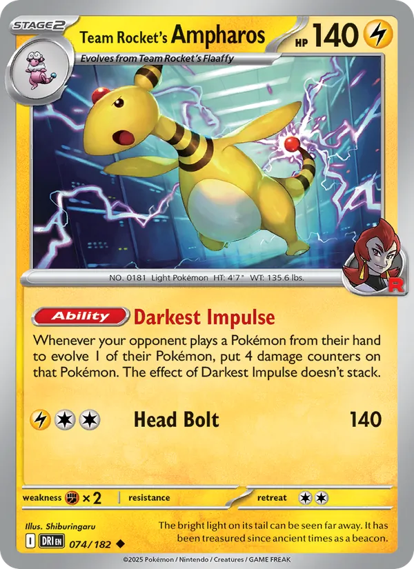074-RH Team Rocket's Ampharos – Destined Rivals
