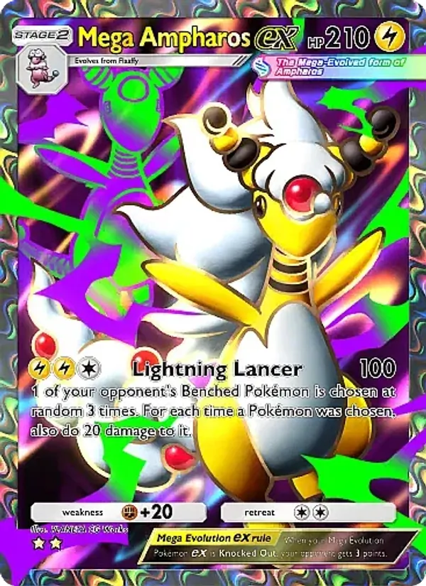 258 Mega Ampharos ex – Mega Rising