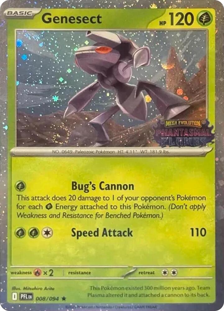 008-holo-cosmos-setlogo Genesect (Cosmos Holo, Set logo stamp) – Phantasmal Flames