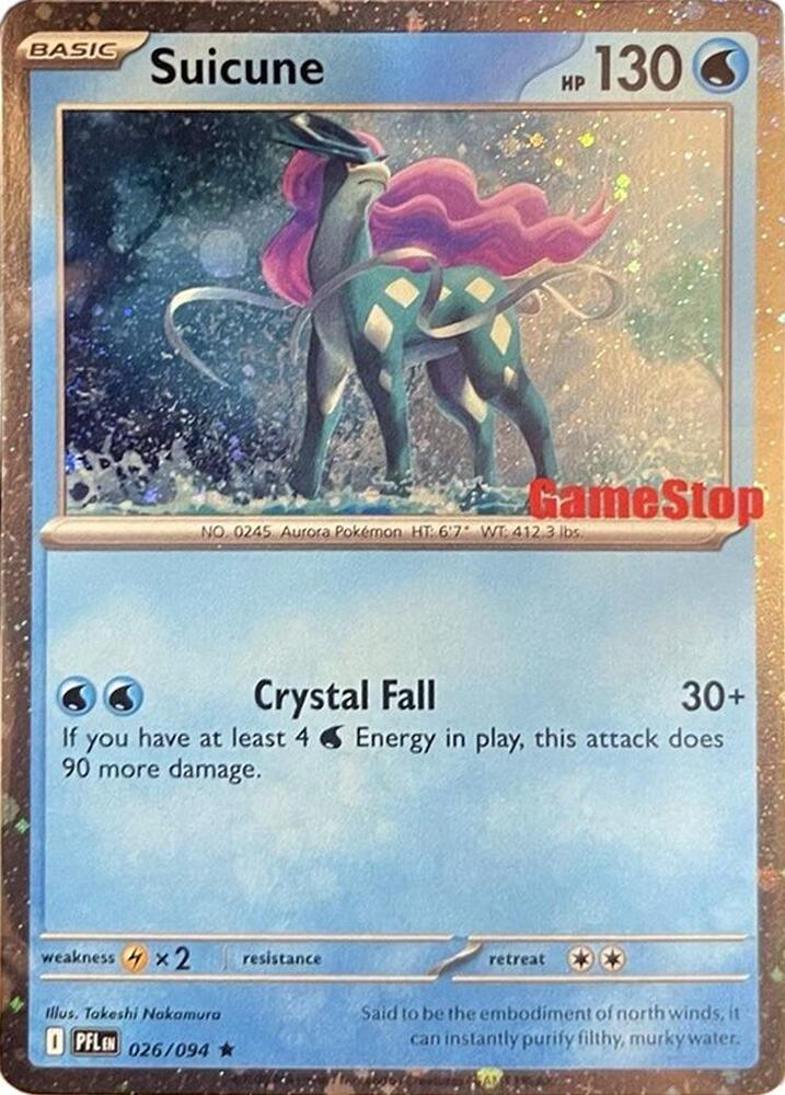 026-holo-cosmos-gamestop Suicune (Cosmos Holo, GameStop stamp) – Phantasmal Flames
