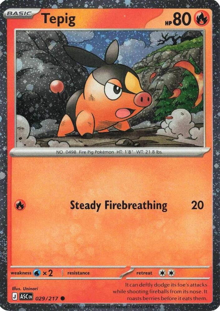 029-holo-cosmos Tepig (Holo, Cosmos Holo) – Ascended Heroes