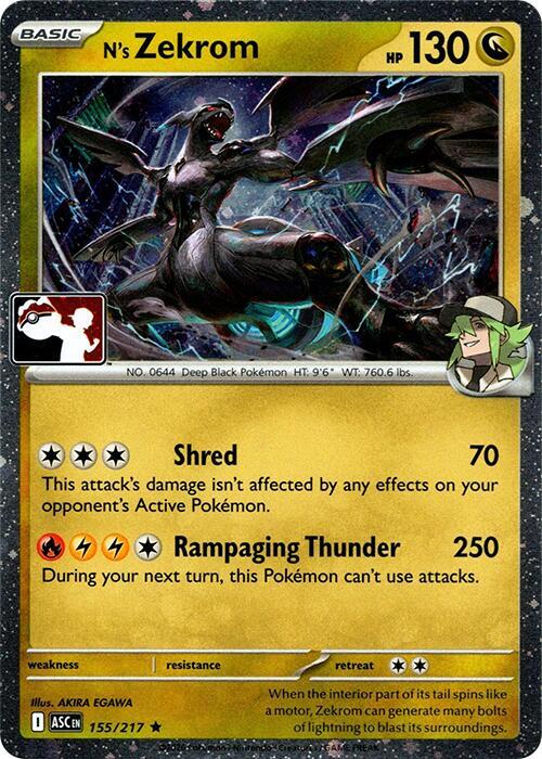 155-holo-cosmos-playerrew-b7676b N's Zekrom (Cosmos Holo, Player Rewards stamp) – Ascended Heroes
